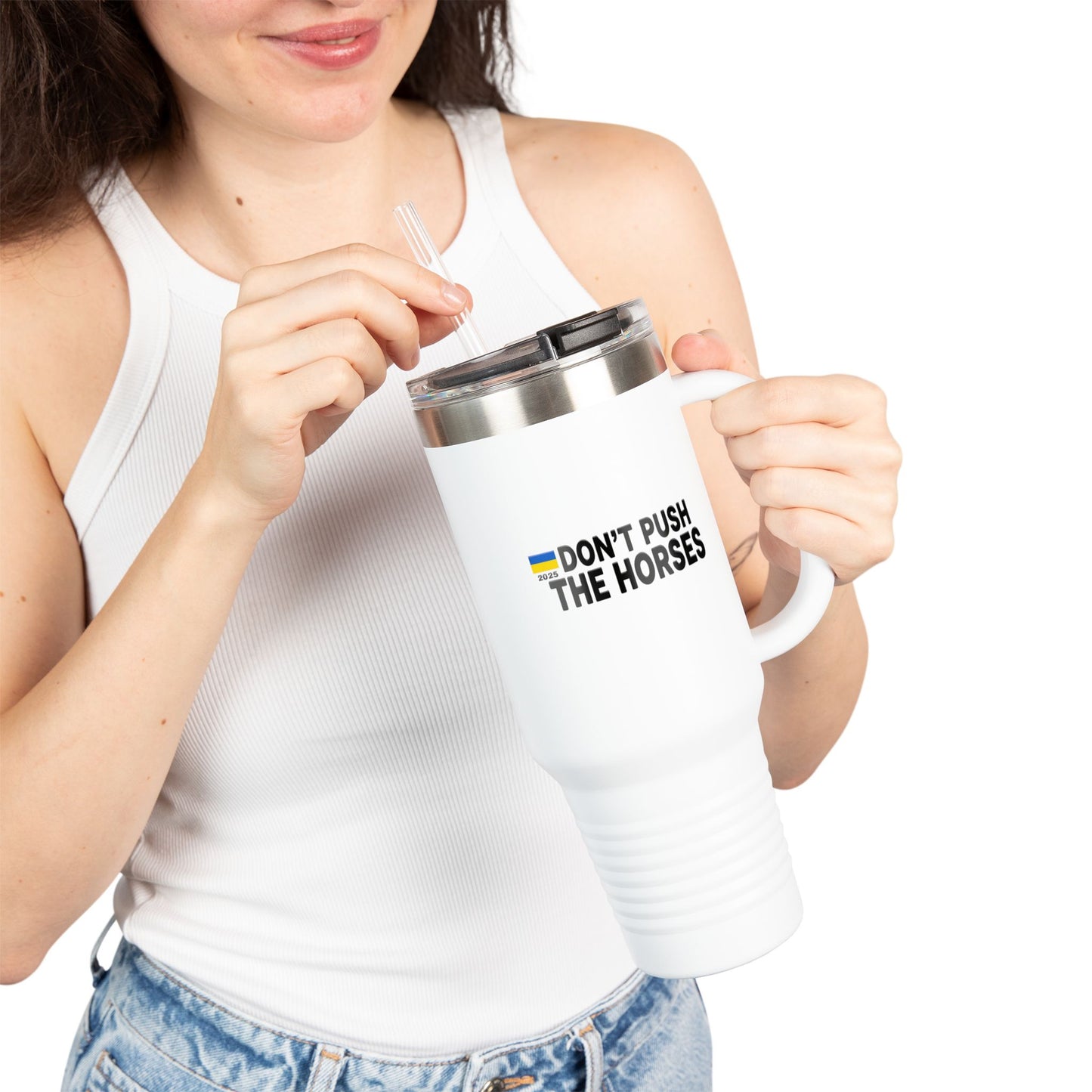 Insulated Travel Mug, 40oz - Don't Push The Horses | DPTH